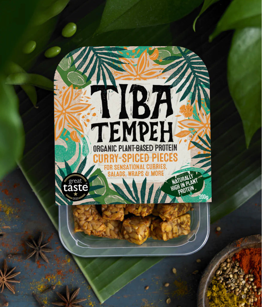 Tiba Tempeh - Organic Curry-Spiced pieces - 200g