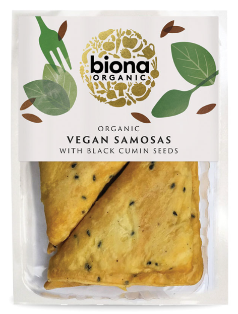 Biona Organic - Vegan Samosas with Black Cumin Seeds -  4 - 230g (frozen: just defrost and bake!)