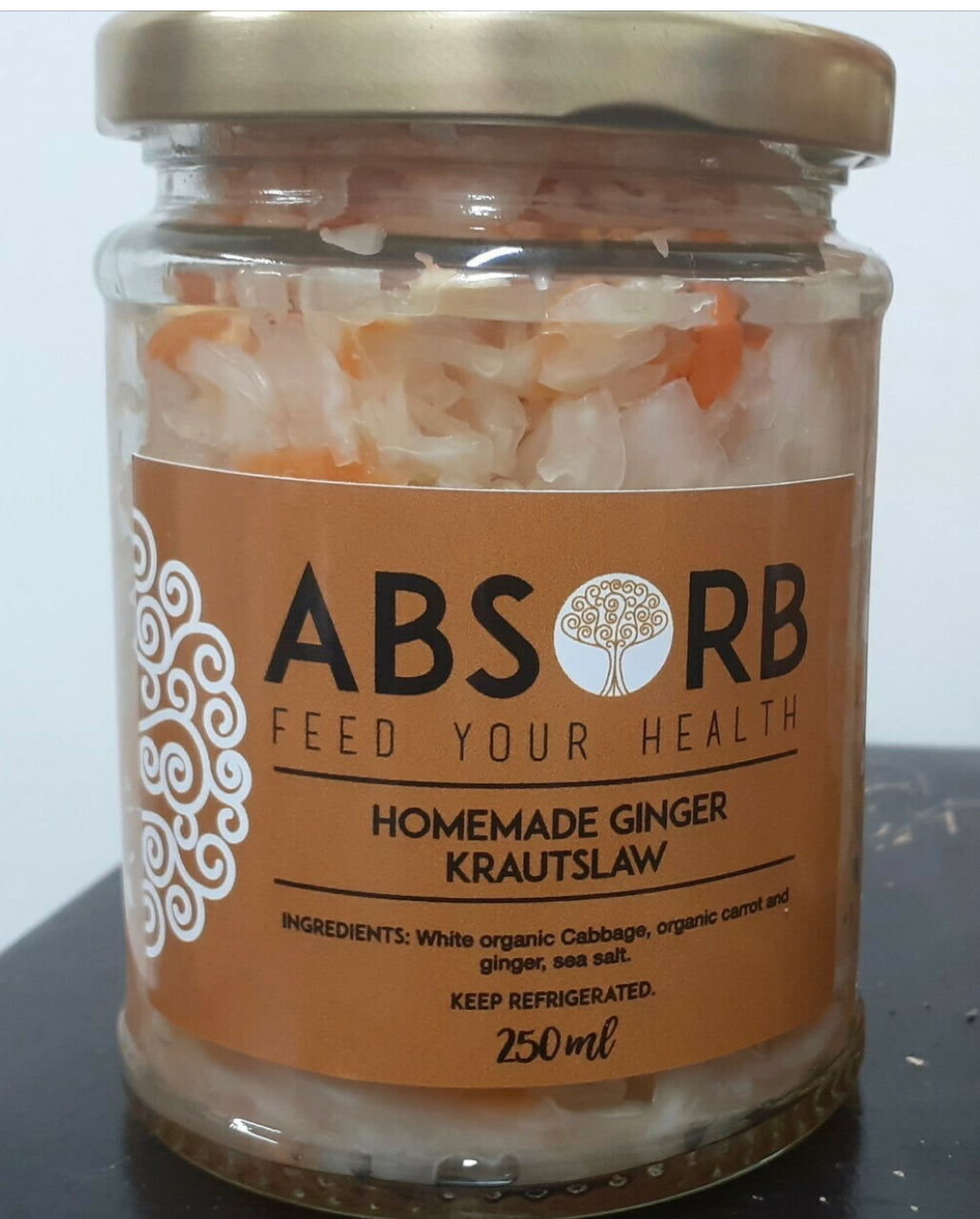 Absorb Health - Homemade Raw Ginger / red&white Krautslaw - 250g