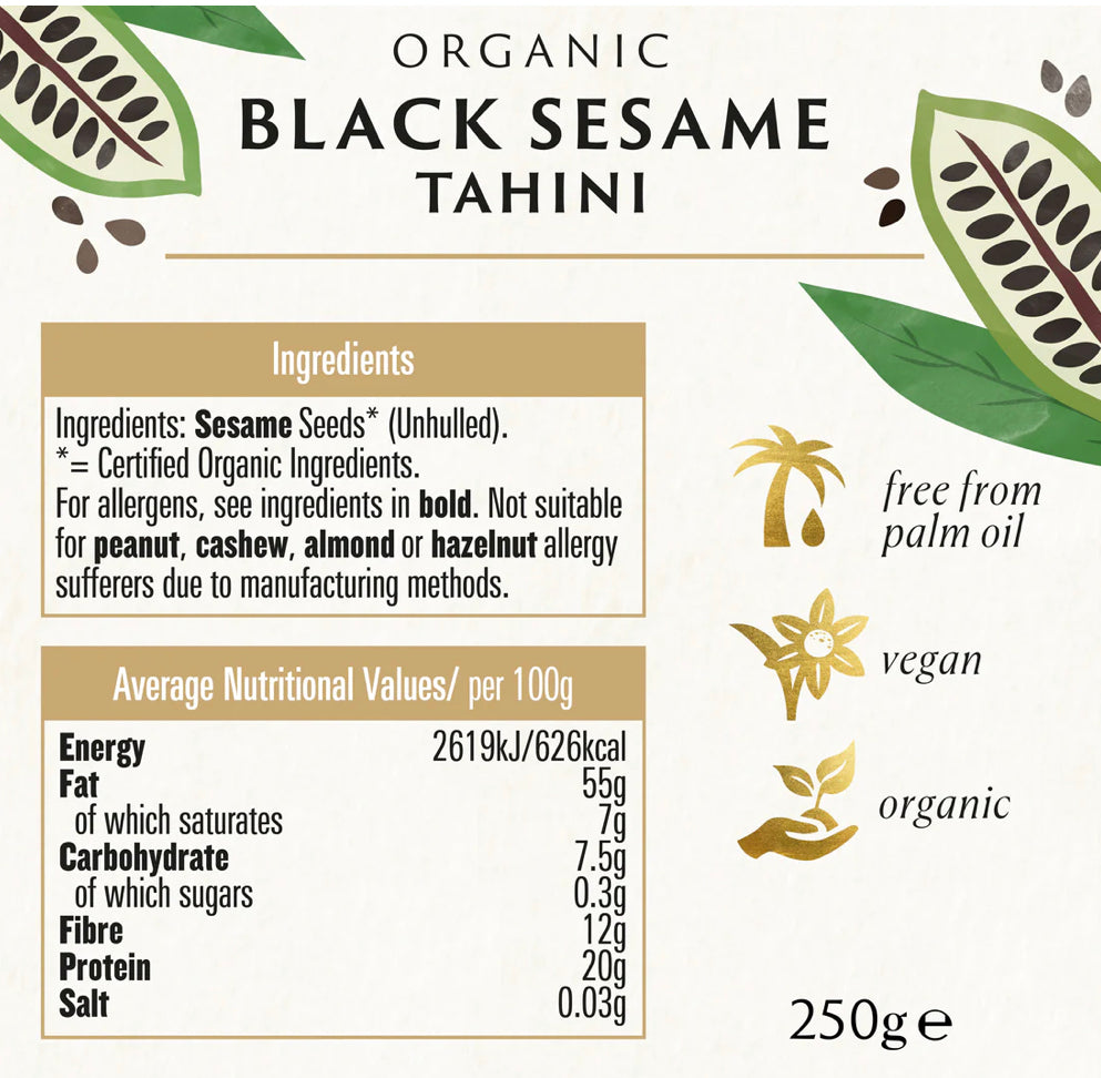 Biona Organic - Black Sesame Tahini - unsalted - 250g - GF