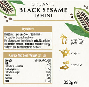 Biona Organic - Black Sesame Tahini - unsalted - 250g - GF