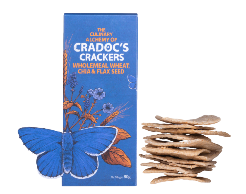 Cradocs Crackers - Wholemeal Wheat, Chia & Flax Seed - 80g