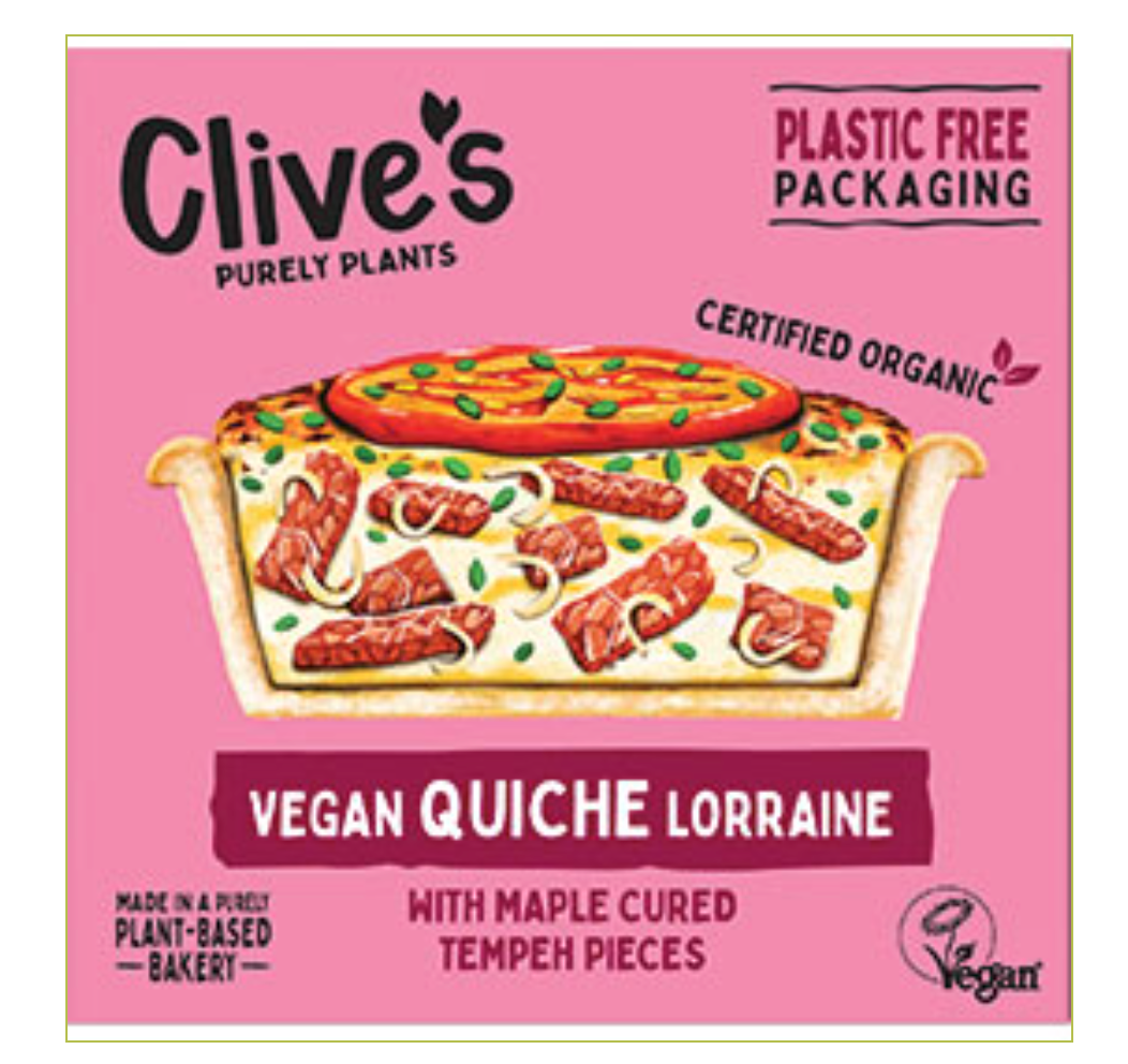 Clive’s Pies - Quiche Lorraine with Maple-cured Tempeh bites - 165g - Organic