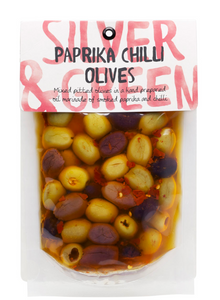 Silver & Green - Paprika Chilli Olives - 220g