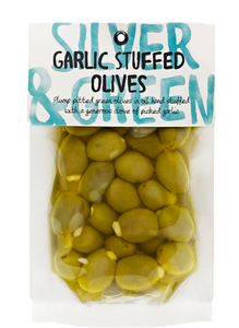 Silver & Green - Garlic stuffed Olives - 220g