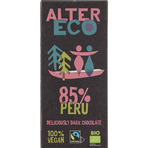 AlterEco - 85% Peru Dark Chocolate - Fairtrade - 100g