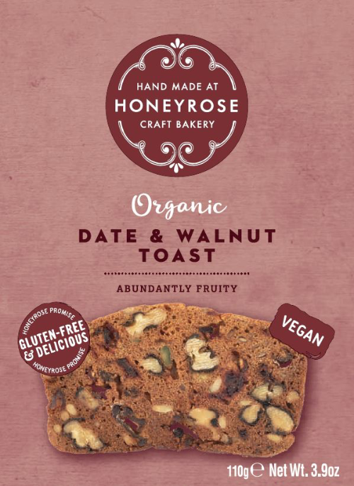 Honeyrose - Organic Date & Walnut Toast Crackers - GF - 110g