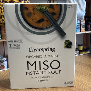 Clearspring - Organic Japanese Miso Instant Soup Vegetable - GF - 4x10g