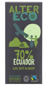 AlterEco - 70% Ecuador Dark Chocolate - Fairtrade - 100g